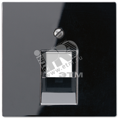 Накладка 1-ой телефонной/компютерной розетки  IAE/UAE (1X8-пол.)   Серия A500  Материал- дуропласт  Цвет- черный