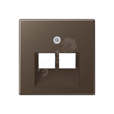 Накладка 2-ой телефонной/компютерной розетки  IAE/UAE (1X8-пол.)  Серия A500  Материал- термопласт  Цвет- мокко