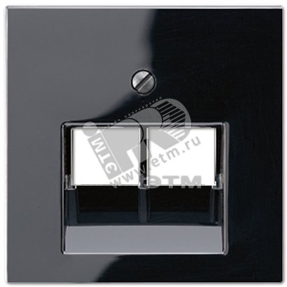 Накладка 2-ой телефонной/компютерной розетки  IAE/UAE (1X8-пол.)  Серия A500  Материал- термопласт  Цвет- черный