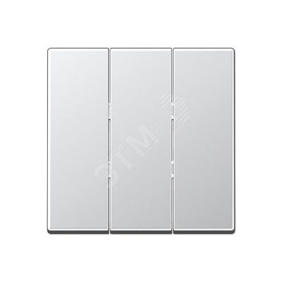 Клавиша 3-я для выключателей  без подсветки. Серия A500  Материал- термопласт  Цвет- алюминий