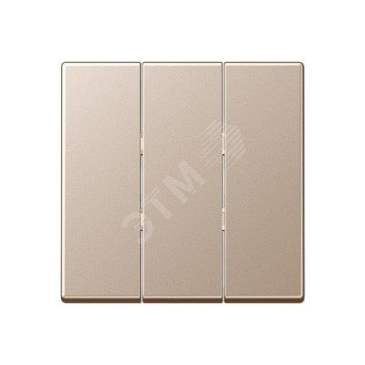 Клавиша 3-я для выключателей  без подсветки. Серия A500  Материал- термопласт  Цвет- шампань