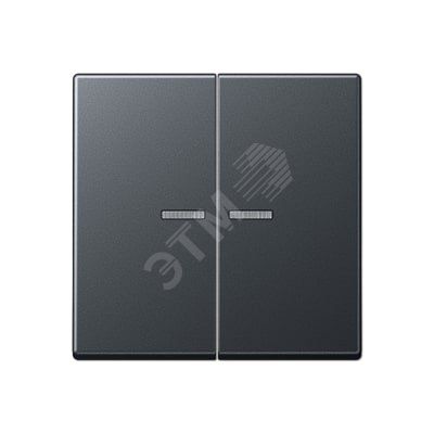 Клавиша 2-я для выключателей и кнопок  с окошком для подсветки. Серия A500  Материал- термопласт  Цвет- матовый антрацит