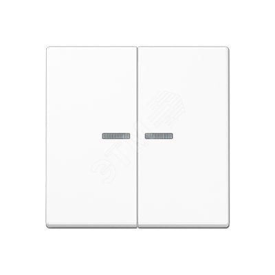 Клавиша 2-я для выключателей и кнопок  с окошком для подсветки. Серия A500  Материал- термопласт  Цвет- белый