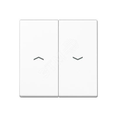 Клавиша 2-я с символом  стрелки  для жалюзийного выключателя  и кнопки  Серия A500  Материал- термопласт  Цвет- белый