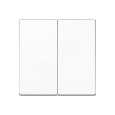 Клавиша 2-я для выключателей и кнопок  без подсветки. Серия A500  Материал- термопласт  Цвет- белый