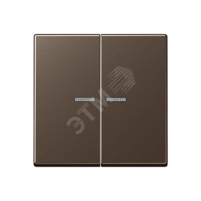 Клавиша 2-я для выключателей и кнопок  с окошком для подсветки. Серия A500  Материал- дуропласт  Цвет- мокко