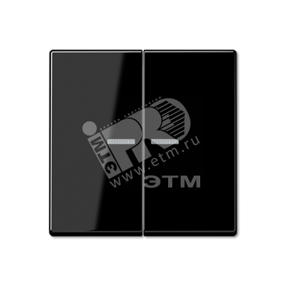 Клавиша 2-я для выключателей и кнопок  с окошком для подсветки. Серия A500  Материал- дуропласт  Цвет- черный