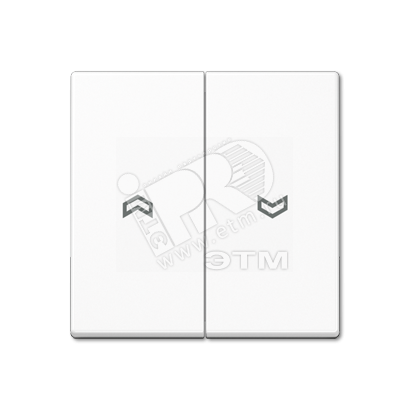 Клавиша 2-я с символом  стрелки  для жалюзийного выключателя  и кнопки  Серия A500  Материал- дуропласт  Цвет- белый