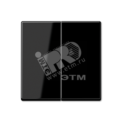 Клавиша 2-я для выключателей и кнопок  без подсветки. Серия A500  Материал- дуропласт  Цвет- черный