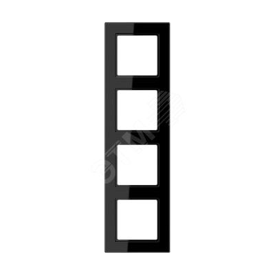 Рамка 4-я для горизонтальной/вертикальной установки  Серия- ACreation  Материал- термопласт. Цвет- черный