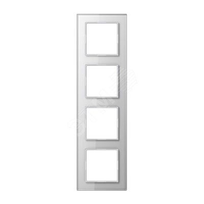 Рамка 4-я для горизонтальной/вертикальной установки  Серия- ACreation  Материал- стекло  Цвет- белый