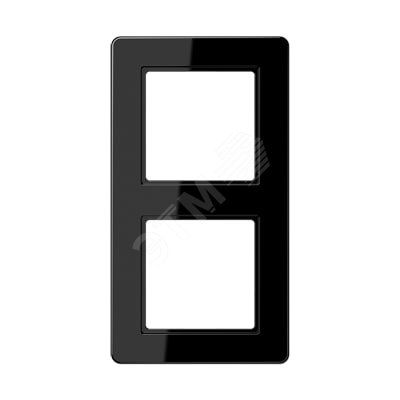 Рамка 2-я для горизонтальной/вертикальной установки  Серия- AFlow  Материал- термопласт. Цвет- черный