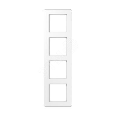 Рамка 4-я для горизонтальной/вертикальной установки  Серия- AFlow  Материал- термопласт. Цвет- белый