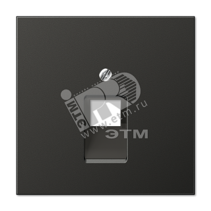 Накладка для 1-ой телефонной/компютерной розетки  IAE/UAE (1X8-пол.)   Серия LS990  Материал- металл  Цвет- антрацит