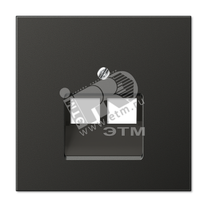 Накладка для 2-ой телефонной/компютерной розетки  IAE/UAE (1X8-пол.)  Серия LS990  Материал- металл  Цвет- антрацит