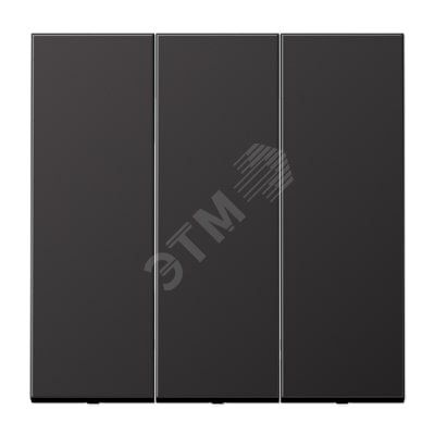 Клавиша 3-я для 3-х клавишных выключателей  без подсветки. Серия LS990  Материал- металл  Цвет- алюминий дарк