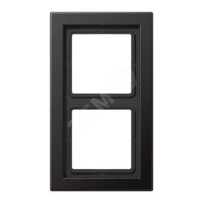 Рамка 2-я для горизонтальной/вертикальной установки  Серия- LS-Design  Материал- металл  Цвет- алюминий дарк
