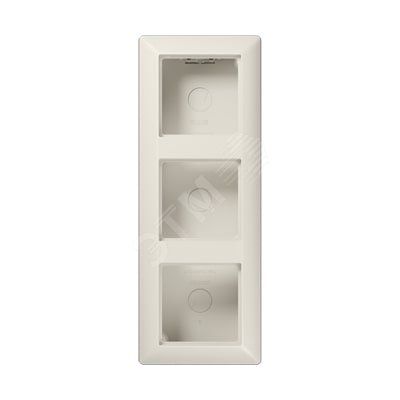 Коробка для накладного монтажа 3-я с негорючим основанием, в комплекте с рамкой  для установки устройств и накладок серии A  для горизонтальной/вертикальной установки  Серия- AS500  Материал- дуропласт  Цвет- слоновая кость