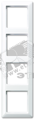 Рамка 4-я для горизонтальной/вертикальной установки  Серия- AS550  Материал- дуропласт  Цвет- белый