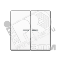 Клавиша 2-я для выключателей и кнопок  с окошком для подсветки. Серия AS500  Материал- дуропласт  Цвет- белый