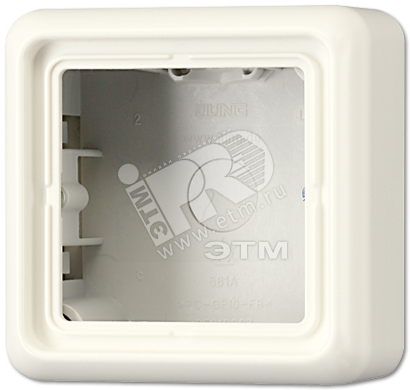 Коробка с рамкой накладная 1 пост слоновая кость