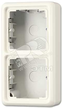 Коробка с рамкой накладная 2 поста слоновая кость