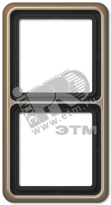 Рамка 2 поста универсальная золотая бронза