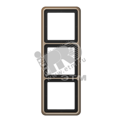 Рамка 3 поста универсальная золотая бронза