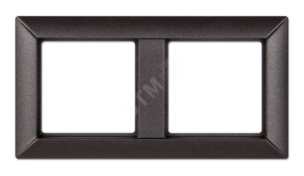 Рамка 2-местная для вертикальной и горизонтальной установки. Серия- Eco Profi. Материал- термопласт. Цвет- антрацит (крашеный)