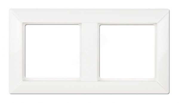 Рамка 2-местная для вертикальной и горизонтальной установки. Серия- Eco Profi. Материал- термопласт. Цвет- белый