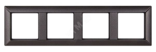 Рамка 4-местная для вертикальной и горизонтальной установки. Серия- Eco Profi. Материал- термопласт. Цвет- антрацит (крашеный)