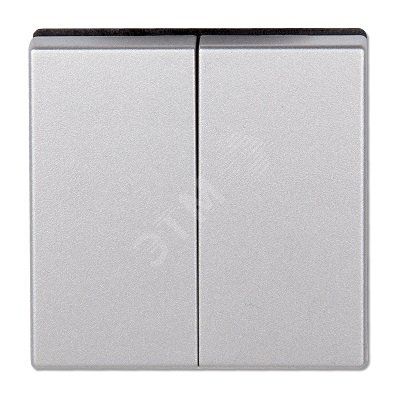 Клавиша 2-я для двухклавишных выключателей  без подсветки. Для механизмов- EP405U, EP409U. Серия- Eco Profi. Материал- термопласт. Цвет- алюминий (крашеный).