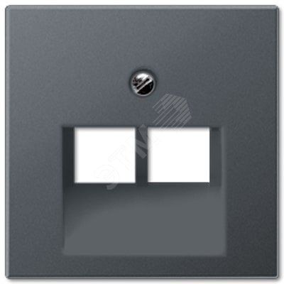 Накладка 2-ой телефонной/компютерной розетки  IAE/UAE (1X8-пол.)  Серия Eco Profi  Материал- термопласт  Цвет- антрацит (крашеный).