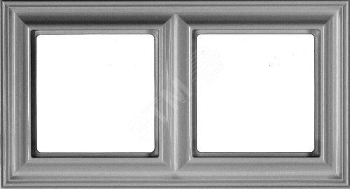 Рамка 2-местная для вертикальной и горизонтальной установки. Серия- Eco DECO. Материал- термопласт. Цвет- алюминий (крашеный)