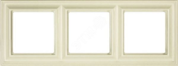 Рамка 3-местная для вертикальной и горизонтальной установки. Серия- Eco DECO. Материал- термопласт. Цвет- слоновая кость.