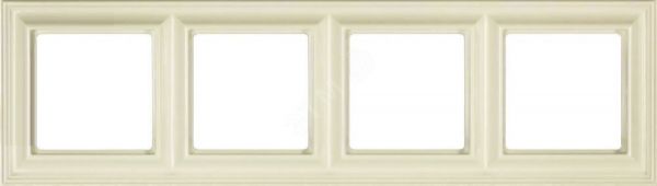 Рамка 4-местная для вертикальной и горизонтальной установки. Серия- Eco DECO. Материал- термопласт. Цвет- слоновая кость.