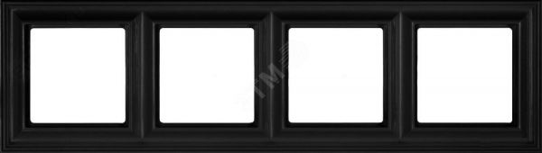 Рамка 4-местная для вертикальной и горизонтальной установки. Серия- Eco DECO. Материал- термопласт. Цвет- антрацит (крашеный)
