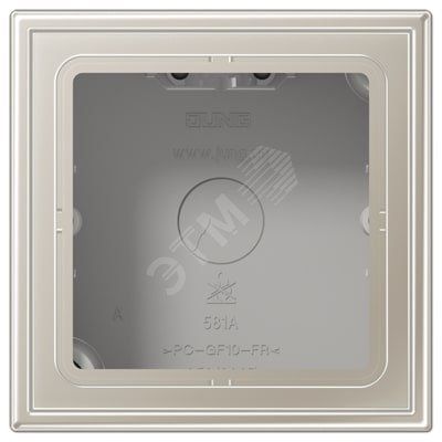 Коробка для накладного монтажа с негорючим основанием 1-я  для горизонтальной/вертикальной установки  в комплекте с рамкой  для установки устройств и накладок серии LS990  Материал- лакированный дуропласт  Цвет- нержавеющая сталь