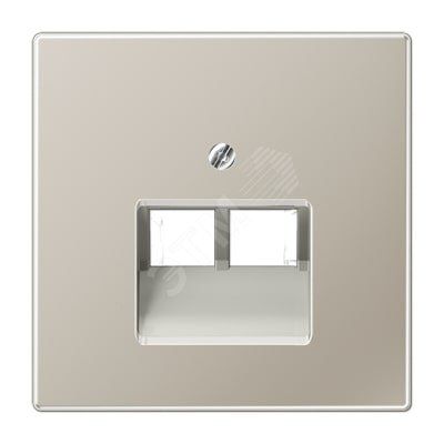 Накладка для 2-ой телефонной/компютерной розетки  IAE/UAE (1X8-пол.)  Серия LS990  Материал- металл  Цвет- благородная сталь