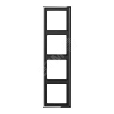 Рамка 4-я для горизонтальной/вертикальной установки  Серия- LS990  Материал- металл  Цвет- полированный хром