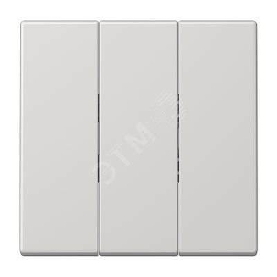 Клавиша 3-я для 3-х клавишных выключателей  без подсветки. Серия LS990  Материал- термопласт  Цвет- светло-серый