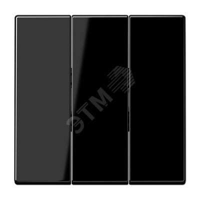 Клавиша 3-я для 3-х клавишных выключателей  без подсветки. Серия LS990  Материал- термопласт  Цвет- черный