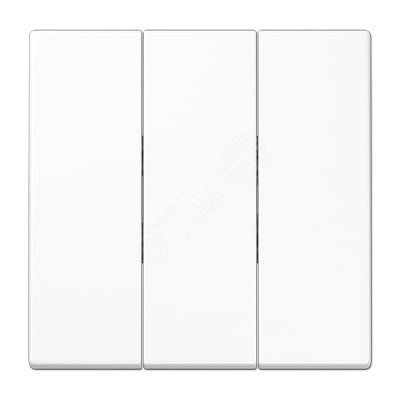 Клавиша 3-я для 3-х клавишных выключателей  без подсветки. Серия LS990  Материал- термопласт  Цвет- белый