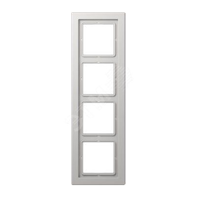 Рамка 4-я для горизонтальной/вертикальной установки  Серия- LS-Design  Материал- дуропласт  Цвет- светло-серый