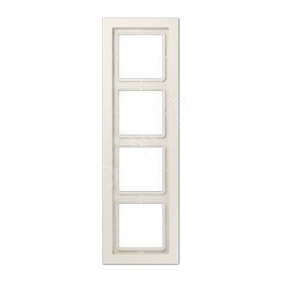 Рамка 4-я для горизонтальной/вертикальной установки  Серия- LS-Design  Материал- дуропласт  Цвет- слоновая кость