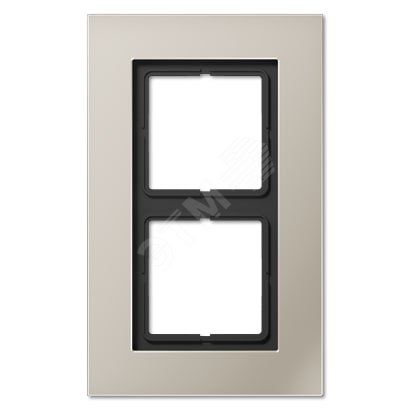 Рамка 2-я для горизонтальной/вертикальной установки  Серия- LS plus  Материал- металл  Цвет- нержавеющая сталь