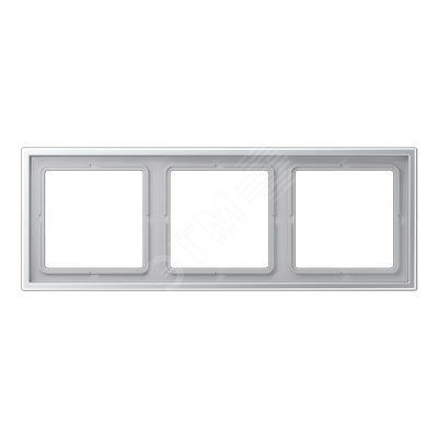 Рамка 3-я для горизонтальной/вертикальной установки (для устройств и накладок серии LS990 в монтажный адаптер)  Серия- LS ZERO  Материал- термопласт (ударопрочный) лакированный  Цвет- алюминий