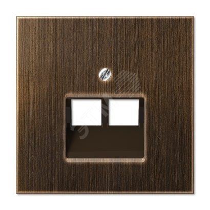 Накладка для 2-ой телефонной/компютерной розетки  IAE/UAE (1X8-пол.)  Серия LS990  Материал- металл  Цвет- античная латунь