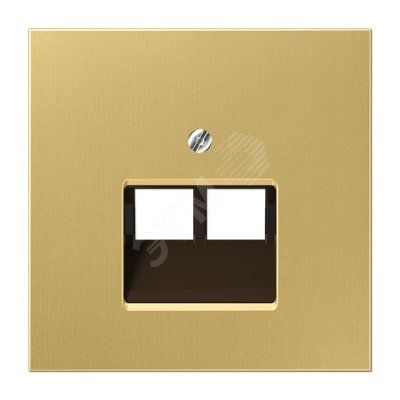 Накладка для 2-ой телефонной/компютерной розетки  IAE/UAE (1X8-пол.)  Серия LS990  Материал- металл  Цвет- классическая латунь