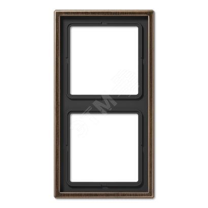 Рамка 2-я для горизонтальной/вертикальной установки  Серия- LS990  Материал- металл  Цвет- античная латунь